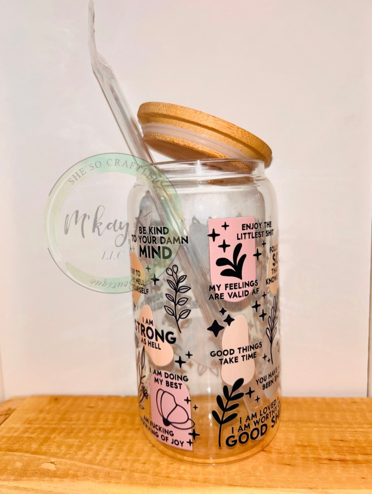 Daily Reminders 16oz Glass Can