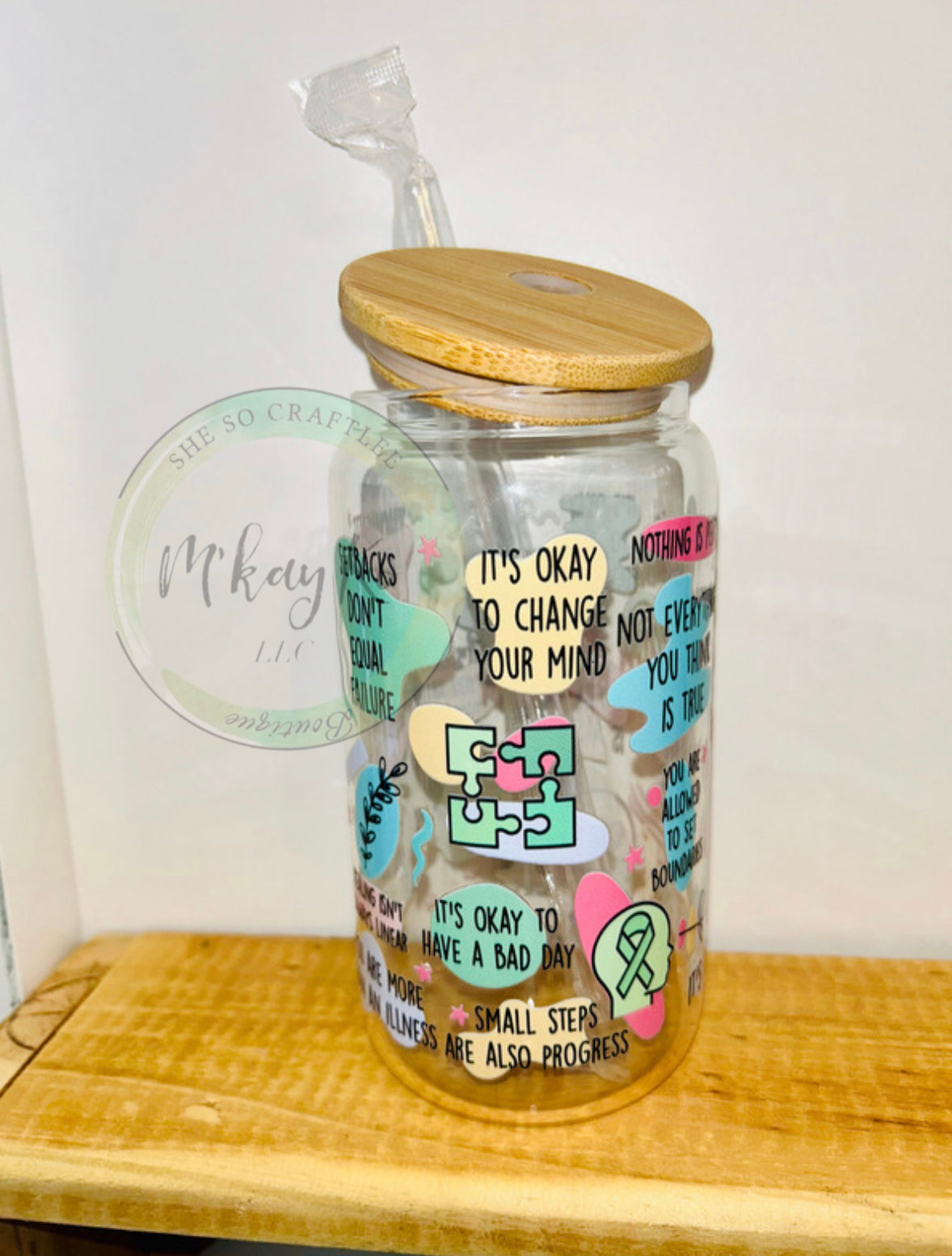 Mental Health Matters 16oz Glass Can