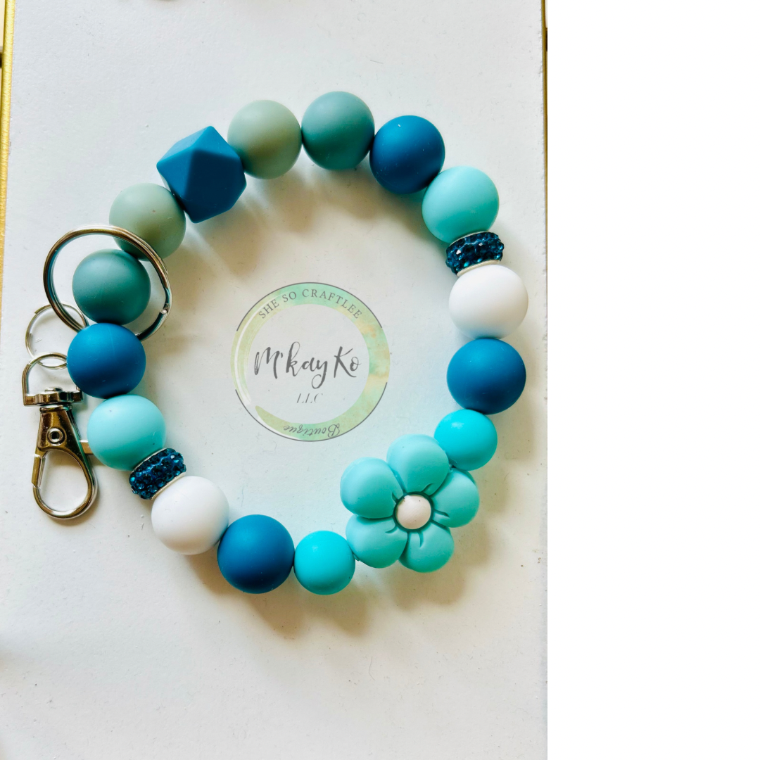 Floral Silicone Bead Wristlet