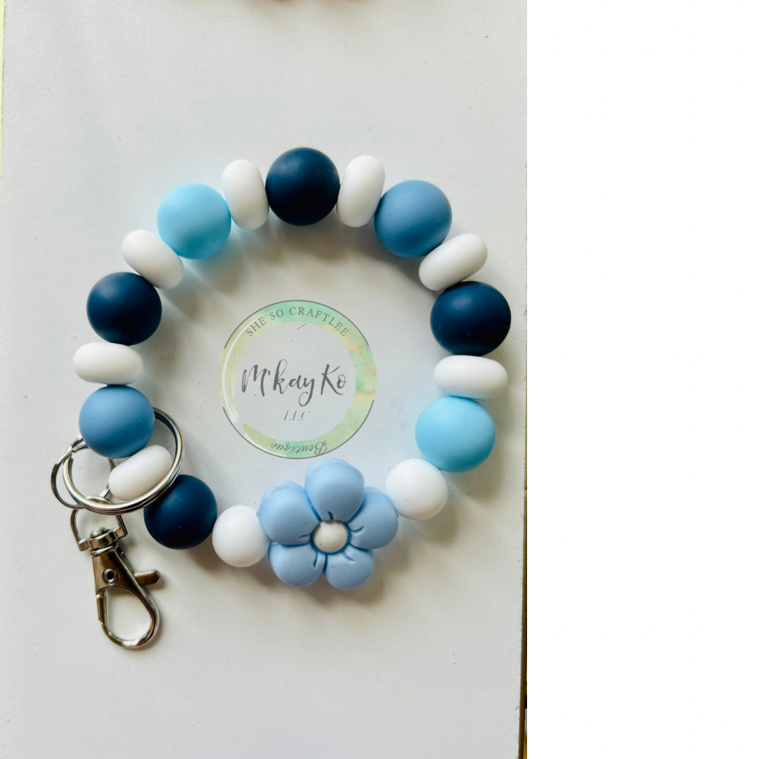 Floral Silicone Bead Wristlet