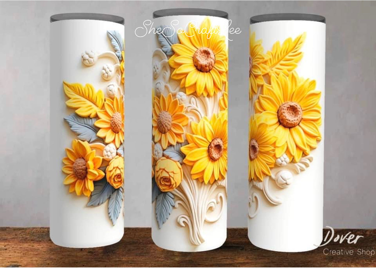 Custom 3D Floral Tumbler