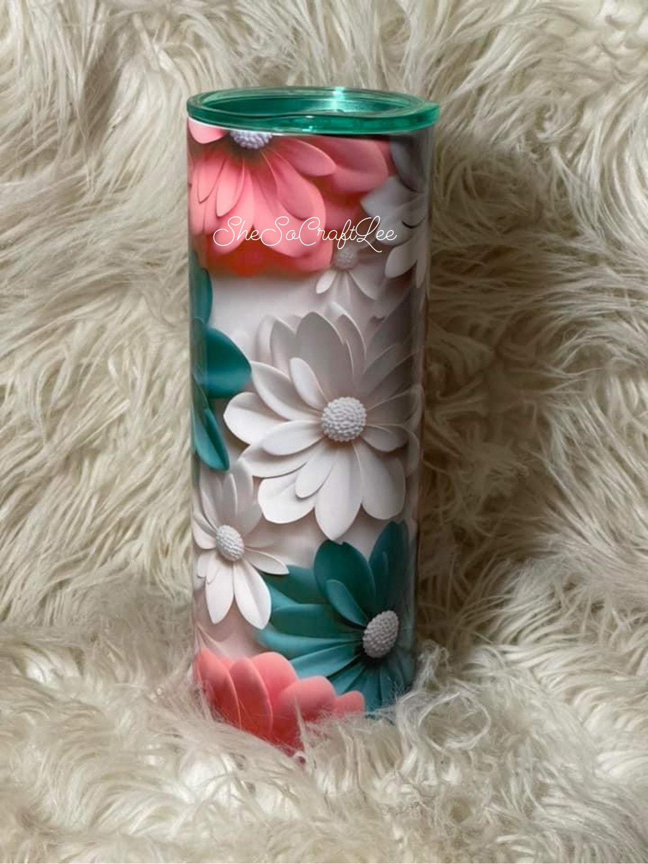 Custom 3D Floral Tumbler