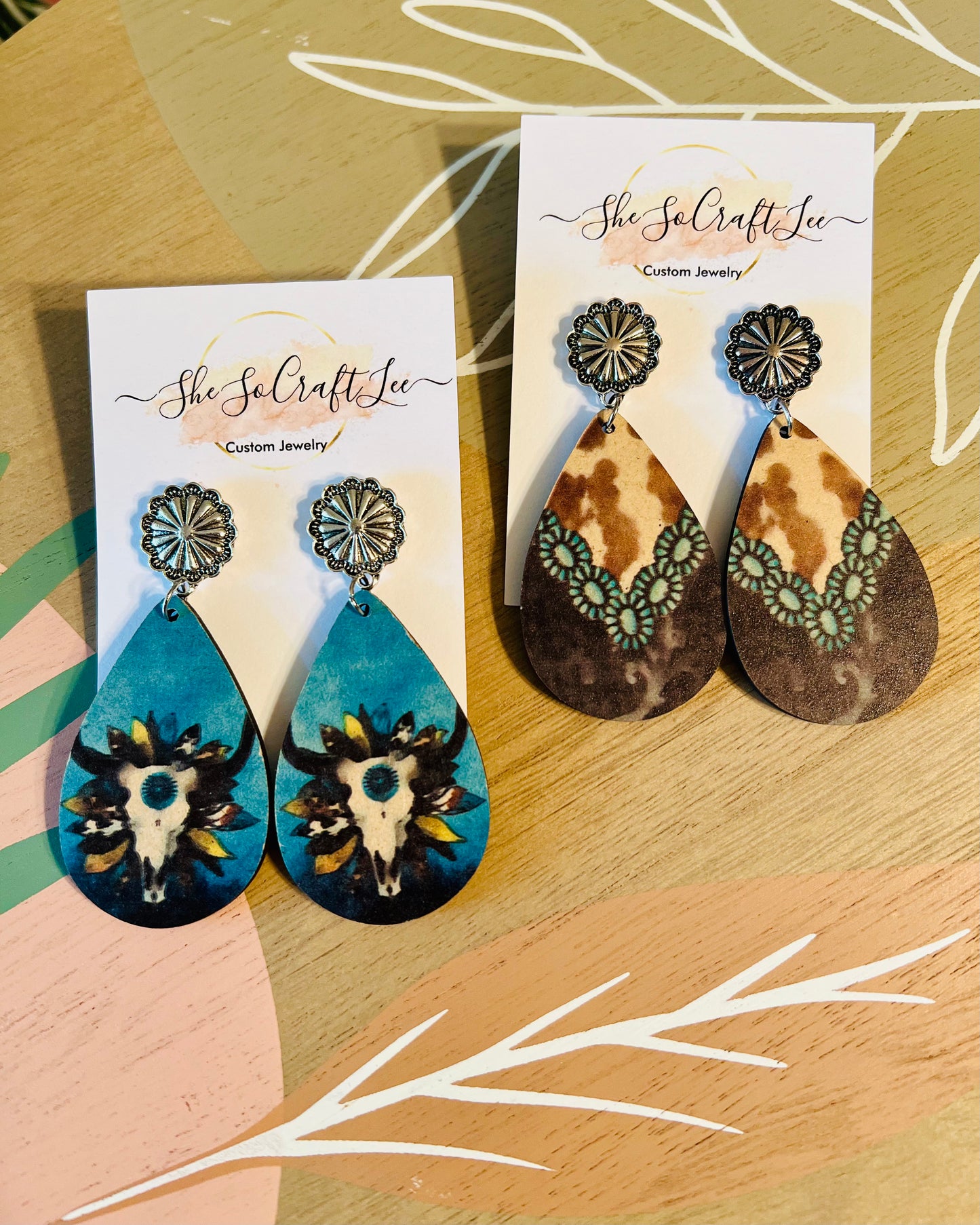 Western Wooden Earrings