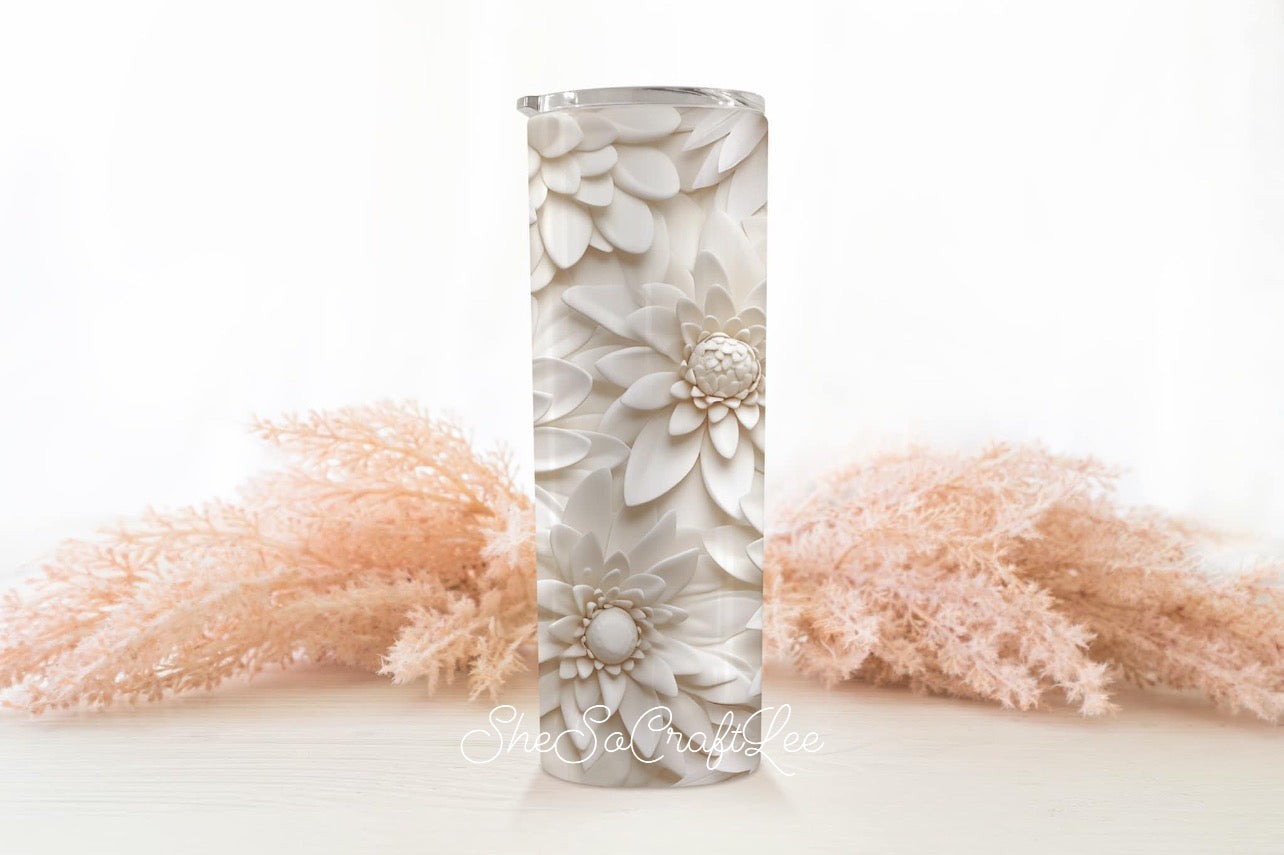 Custom 3D Floral Tumbler