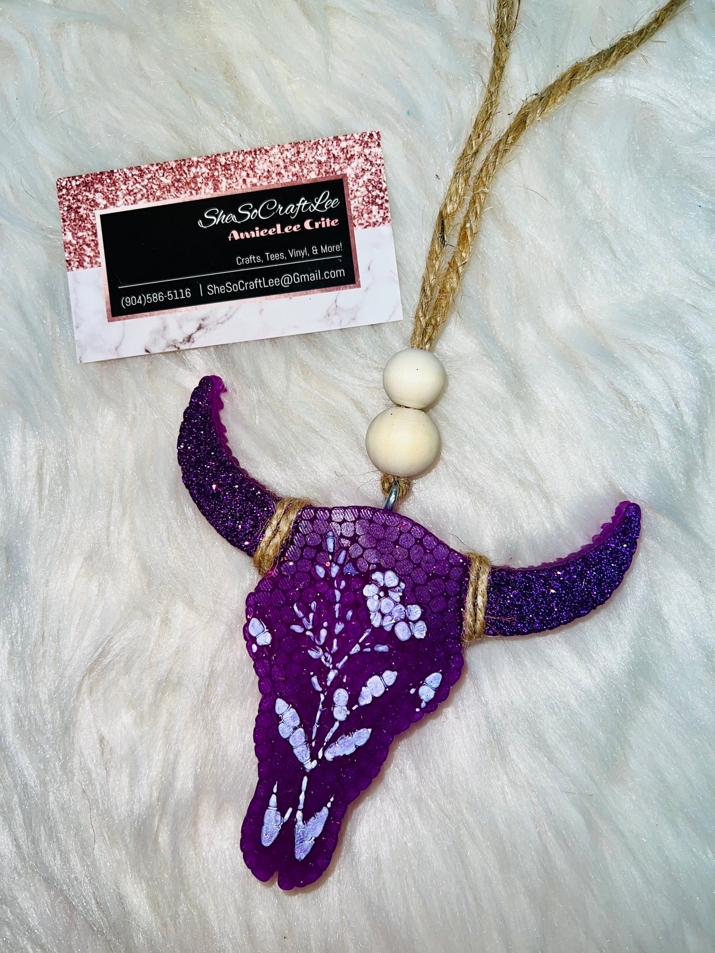 Floral Bull Skull Freshie