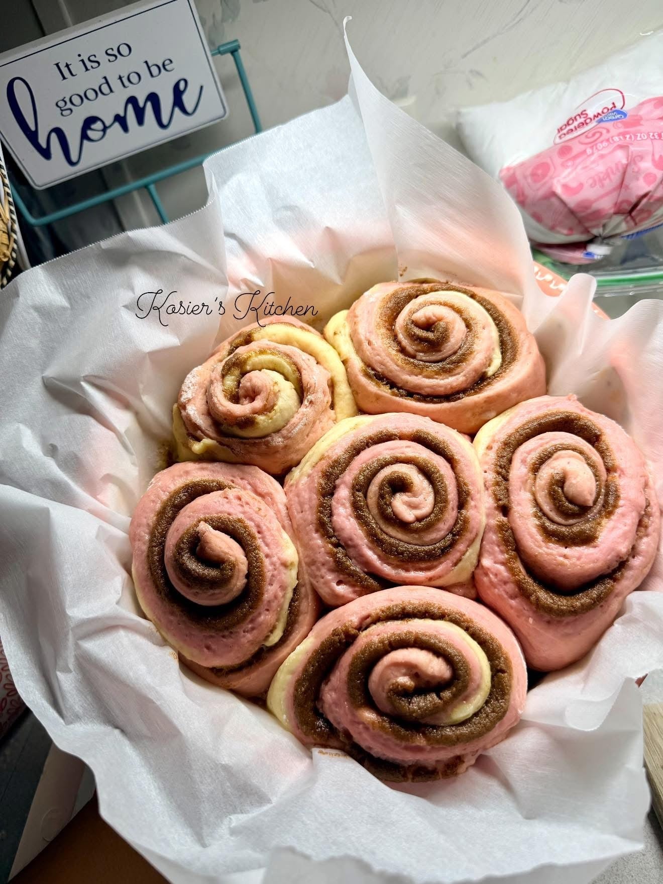 Pink & Cream Sourdough Cinnamon Rolls
