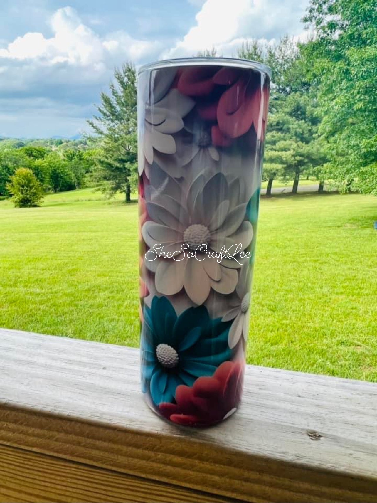 Custom 3D Floral Tumbler