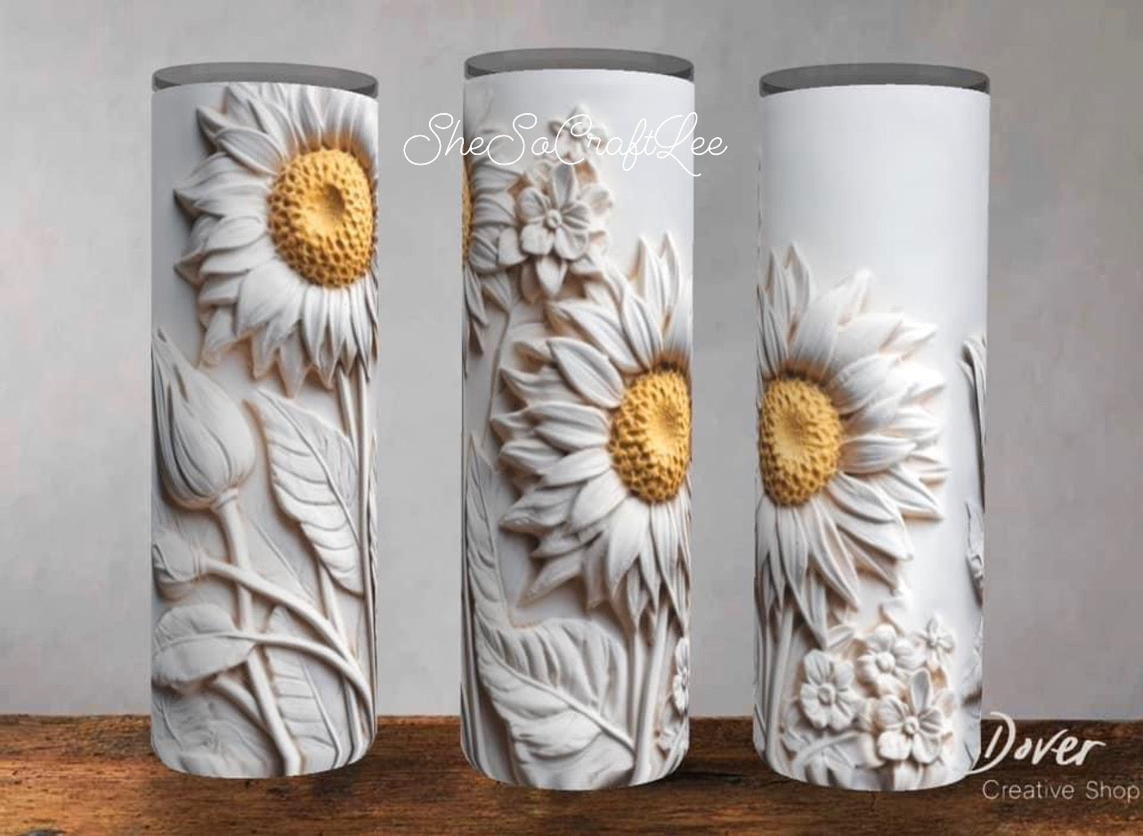 Custom 3D Floral Tumbler