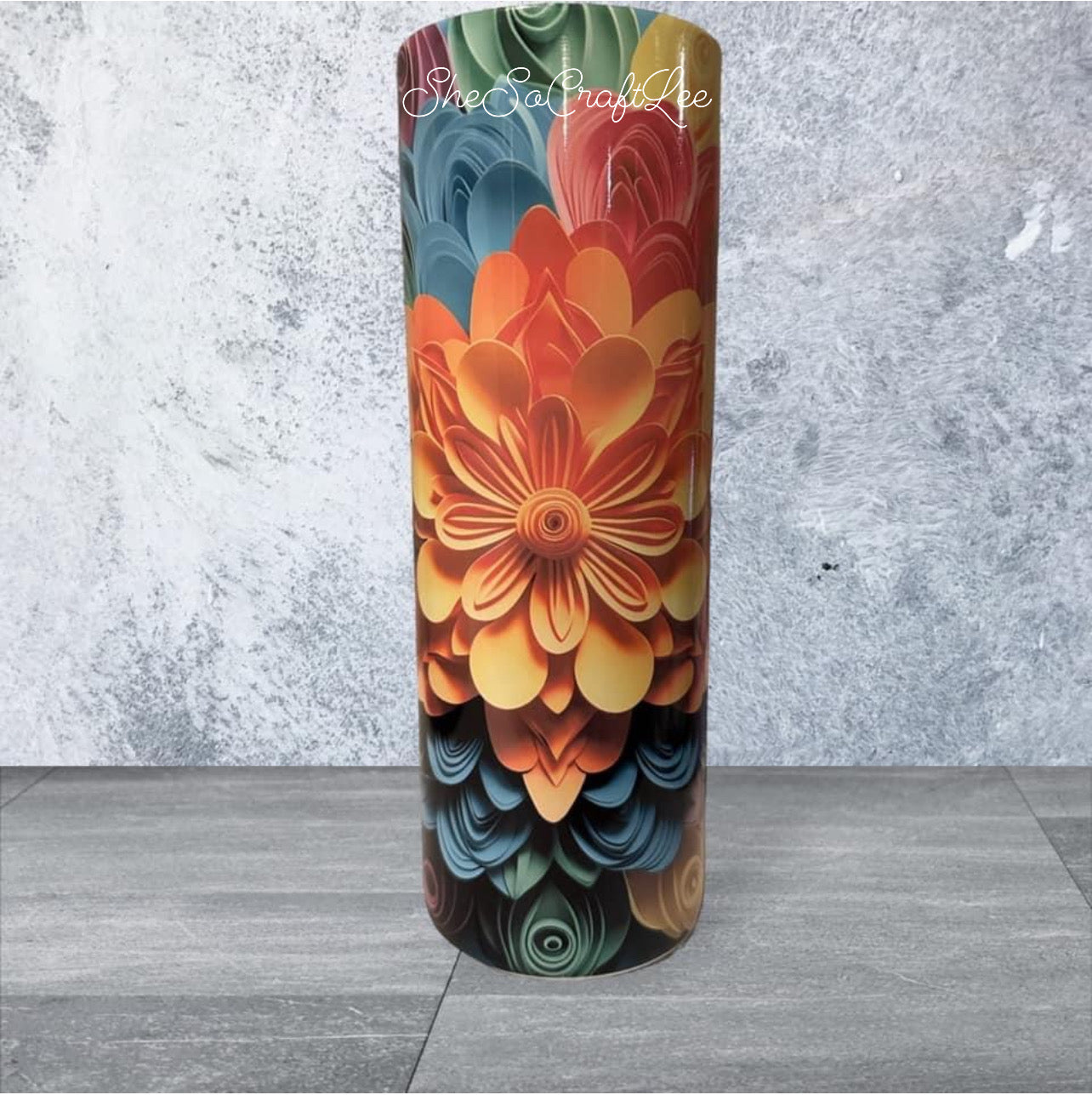 Custom 3D Floral Tumbler