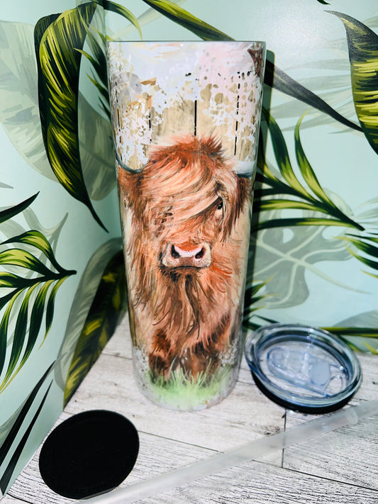 Highland Cow 20oz Skinny Tumbler