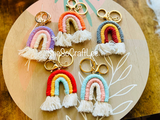 Macrame Rainbow Keychains